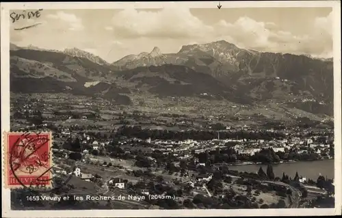 Ak Vevey Kanton Waadt, Panorama, Rochers de Naye