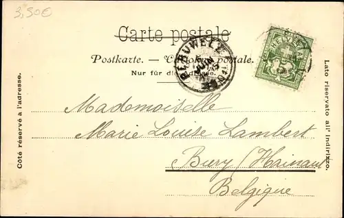 Ak Genève Genf Stadt, Quai du Mont Blanc, Gebirge, Passanten, Straßenpartie