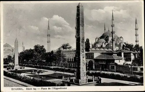 Ak Constantinople Türkei, Mosquée Sultan Ahmed et l'Hippodrome