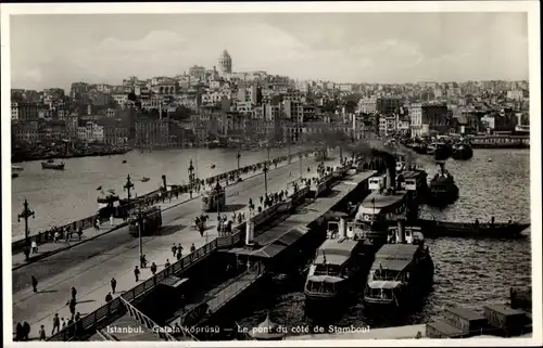 Ak Konstantinopel Istanbul Türkei, Le pont du cote, Panorama