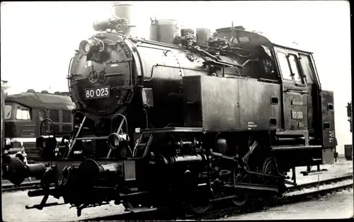 Foto Deutsche Eisenbahn, Dampflokomotive 80 023, Ausstellung Leipzig