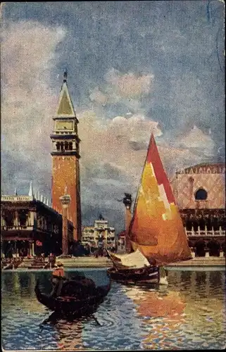 Künstler Ak Venezia Venedig Veneto, Piazzetta San Marco dalla laguna
