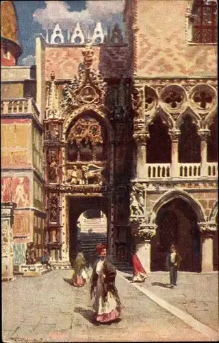 Ak Venedig Veneto, Porta della Carta, Dogenpalast