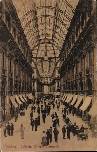 Ak Milano Mailand Lombardia, Galleria Vittorio Emanuele