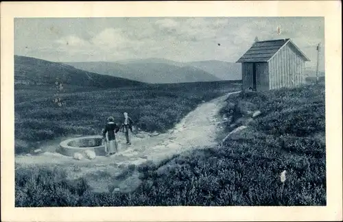 Ak Špindlerův Mlýn Spindlermühle Riesengebirge Region Königgrätz, Elbequelle, pramen Labe