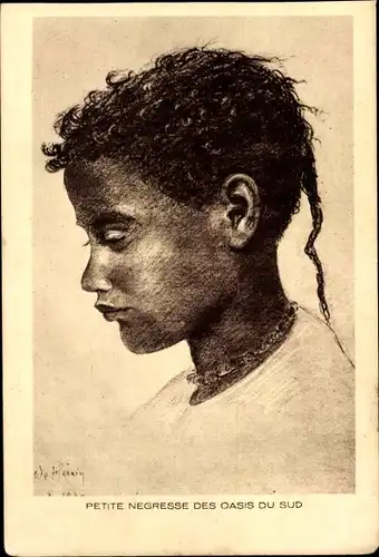 Künstler Ak Petite Negresse des Oasis du Sud, Afrikaner, Portrait