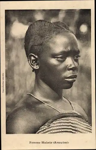 Ak Femme Makele, Aruwimi, Portrait einer Afrikanerin