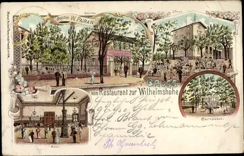 Litho Frankfurt am Main, Restaurant zur Wilhelmshöhe, Saal, Carrousel