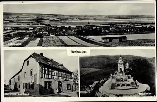 Ak Seehausen Bad Frankenhausen am Kyffhäuser Thüringen, Panorama, Gemeindegasthaus, Kyffhäuser