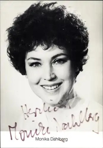 Ak Schauspielerin Monika Dahlberg, Portrait, Der Vetter aus Dingsda, Autogramm