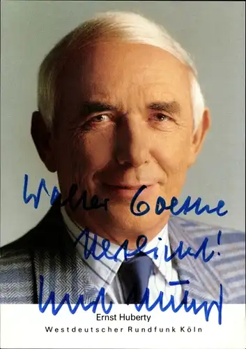 Ak Sportjournalist und Fernsehmoderator Ernst Huberty, Autogramm