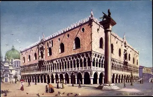 Ak Venezia Venedig Veneto, Markusplatz mit Dogenpalast, Tuck 7038