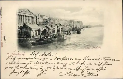 Ak Sankt Petersburg Russland, Quai Anglais