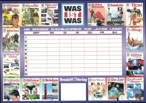 Stundenplan Tessloff Verlag, Was ist Was, Sachbuchreihe für junge Leser um 1990