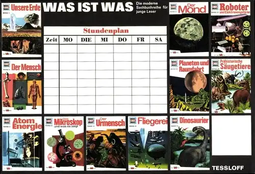 Stundenplan Tessloff Verlag, Was ist Was, Buchübersicht um 1980
