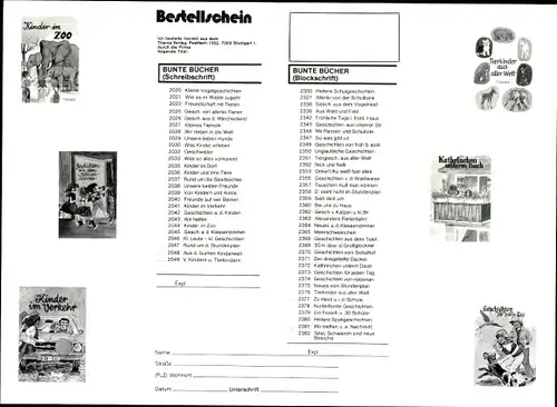 Stundenplan Titania Verlag Stuttgart, Jugendbücher " Bunte Bücher" um 1970