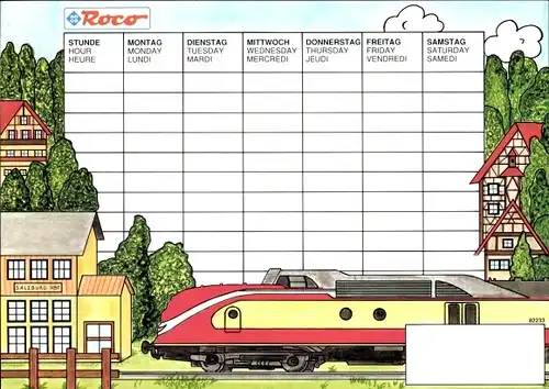 Stundenplan ROCO Modelleisenbahnen, ROCO Line, Dampflok um 1980