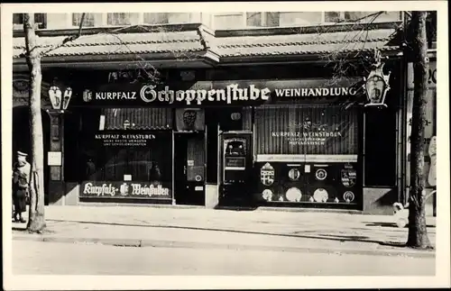 Foto Ak Berlin Charlottenburg, Wilmersdorfer Straße 25, Kurpfalz Schoppenstube, Weinhandlung