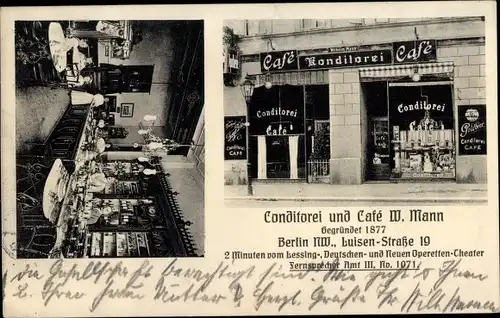 Ak Berlin Mitte, Konditorei und Cafe, Luisen Straße 19, Innenansicht
