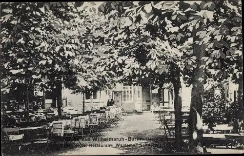 Ak Berlin Pankow Wilhelmsruh, Hotel und Restaurant, Gartenpartie