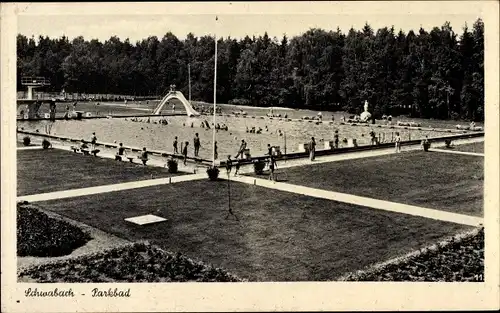 Ak Schwabach in Mittelfranken Bayern, Parkbad, Freibad, Wasserrutsche