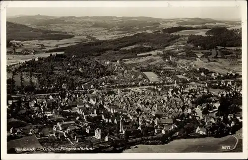 Ak Hersbruck in Mittelfranken, Totalansicht der Ortschaft, Fliegeraufnahme