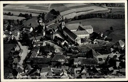 Ak Michelfeld Auerbach in der Oberpfalz Bayern, Totale, Taubstummenanstalt, Fliegeraufnahme