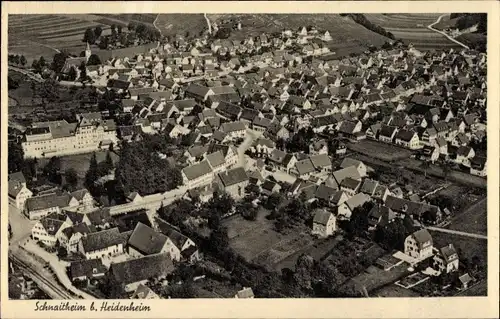 Ak Schnaitheim Heidenheim an der Brenz, Totalansicht der Ortschaft, Fliegeraufnahme