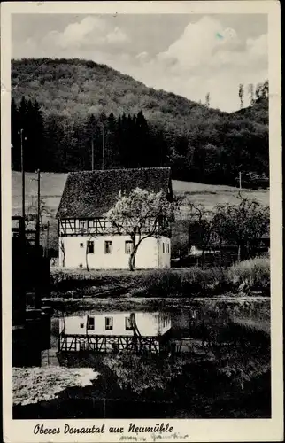 Ak Beuron Thiergarten Württemberg, Oberes Donautal, zur Neumühle, Wasserspiegelung