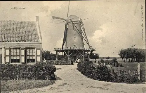 Ak Colijnsplaat Zeeland, Windmühle, Wohnhaus