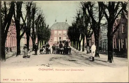 Ak Colijnsplaat Zeeland, Voorstraat met Gemeentehuis