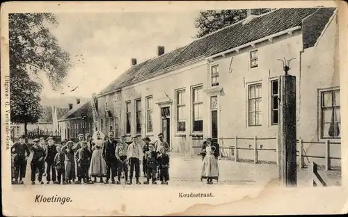 Ak Kloetinge Goes Zeeland, Koudestraat, Kinder, Trachten