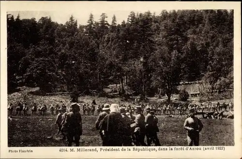 Ak Azrou Marokko, M. Millerand, President de la Republique dans la foret, 1922