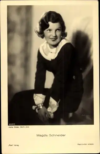 Ak Schauspielerin Magda Schneider, Portrait, Ross Verlag 6547/1