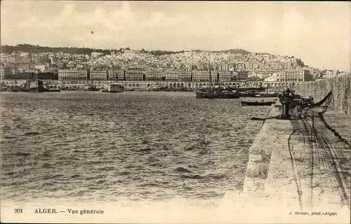 Ak Algier Alger Algerien, Vue generale, Hafen