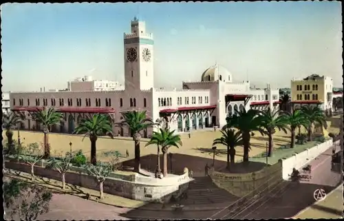 Ak Oran Algerien, La Gare C. F. A.