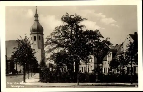 Ak Olbernhau Erzgebirge, Marktplatz, Kirche