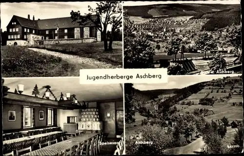 Ak Klingenthal im Vogtland Sachsen, Jugendherberge Aschberg, Speisesaal, Panorama