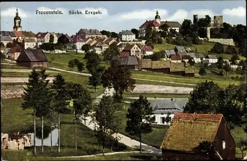 Ak Frauenstein im Erzgebirge, Teilansicht