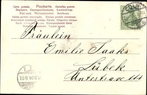 Ak Köln am Rhein, Totalansicht mit Schiffsbrücke