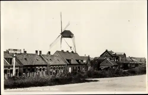 Ak Wemeldinge Zeeland Niederlande, Kanaalweg met Molen