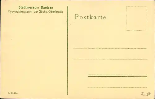 Ak Bautzen, Stadtmuseum, Provinzialmuseum der Sächs. Oberlausitz, klassizistisch. Hausrat