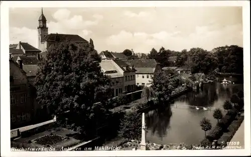 Ak Bischofswerda, Anlagen am Mühlteich