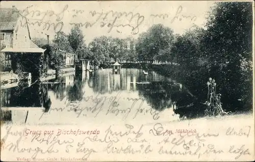 Ak Bischofswerda in Sachsen, Am Mühlteich