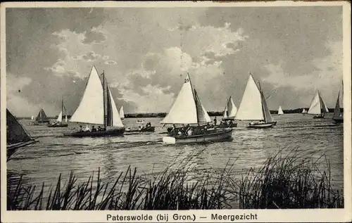 Ak Paterswolde Drenthe Niederlande, Meergezicht, Segelboote