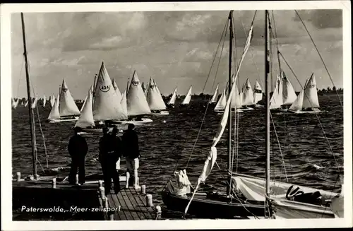 Ak Paterswolde Drenthe Niederlande, Meer-zeilsport, Segelboote