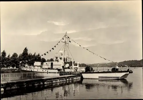 Ak Werdau an der Pleiße in Sachsen, Koberbachtalsperre, Schiff am Anleger