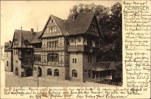 Ak Meiningen in Thüringen, Henneberger Haus