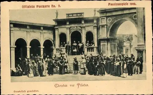 Ak Oberammergau in Oberbayern, Passionsspiele 1900, Christus vor Pilatus