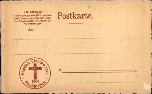 Ak Oberammergau in Oberbayern, Passionsspiele 1900, Auferstehung